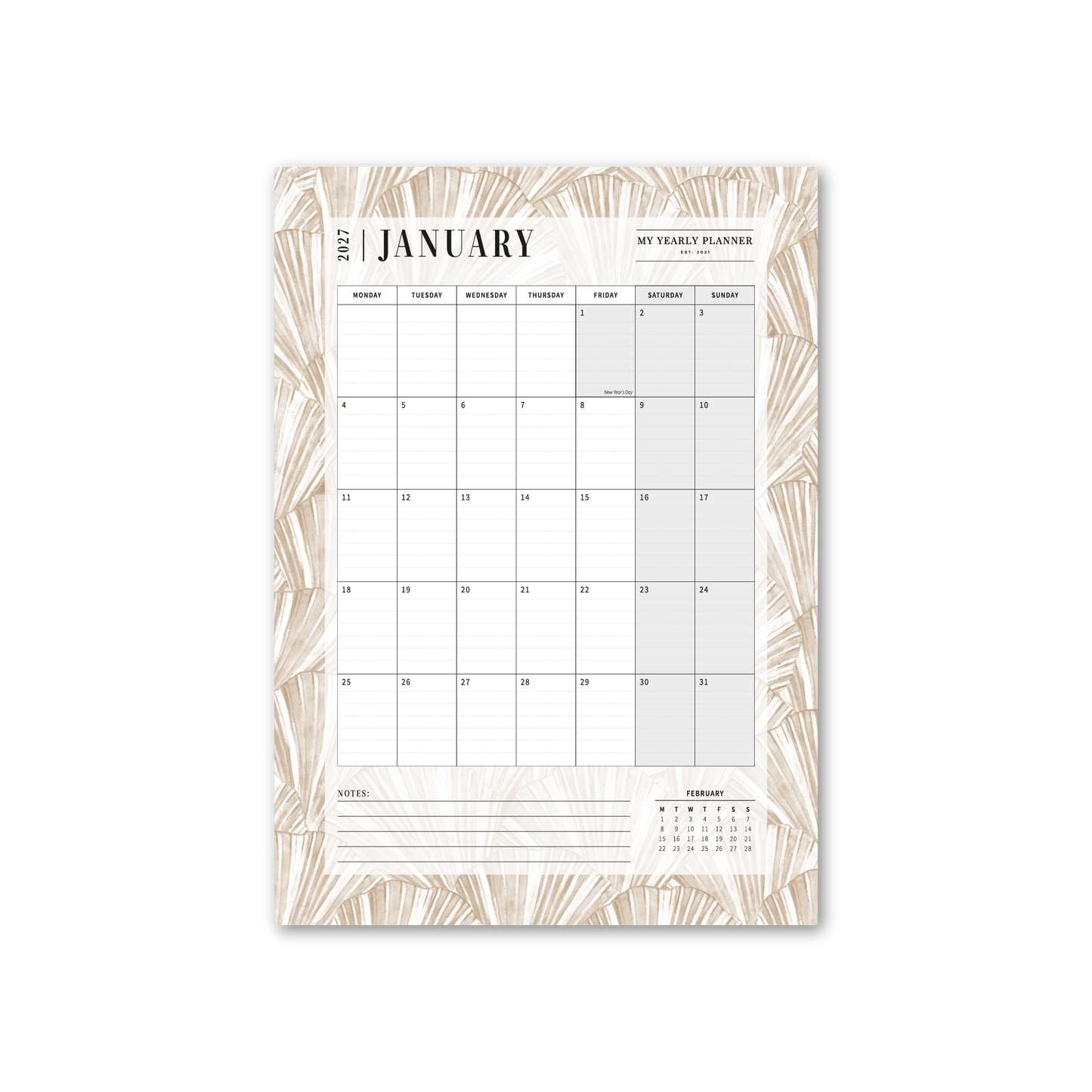 The Savannah Fridge Calendar 2027 — Calm. Grounded. Beautifully intentional.
